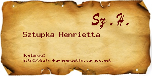 Sztupka Henrietta névjegykártya